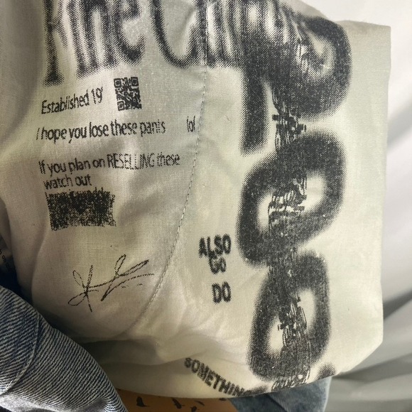 Fine Culture Womens Light Wash Denim Jeans Wide‎ Leg Buckle Closure Size L New - Picture 12 of 16